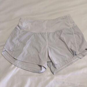 Size 2 White Lululemon shorts, 2.5 in, gently used,
